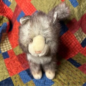 Fluffy Gray and Cream Stuffed Cat Toy Douglas The Cuddle Toy